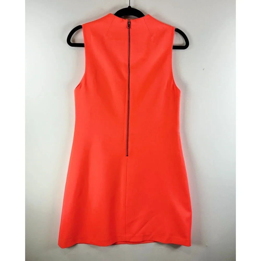 Alice Olivia Womens Dress Neon Coley Shift Crewneck Mini A Line Zip Back Size 2 - Picture 3 of 11